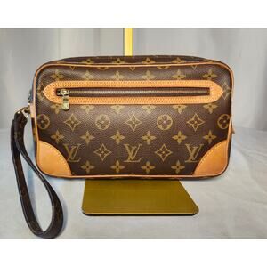 SOLD Louis Vuitton Monogram Canvas Marly Dragonne Pochette Vintage LV Clutch